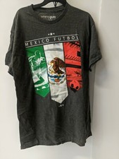 Mexico Futbol Soccer Shirt large logo size L fifth sun gray ~ bag366
