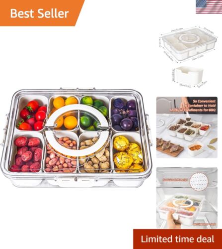 Divided Serving Tray with Lid – Portable Snack Organizer for Parties