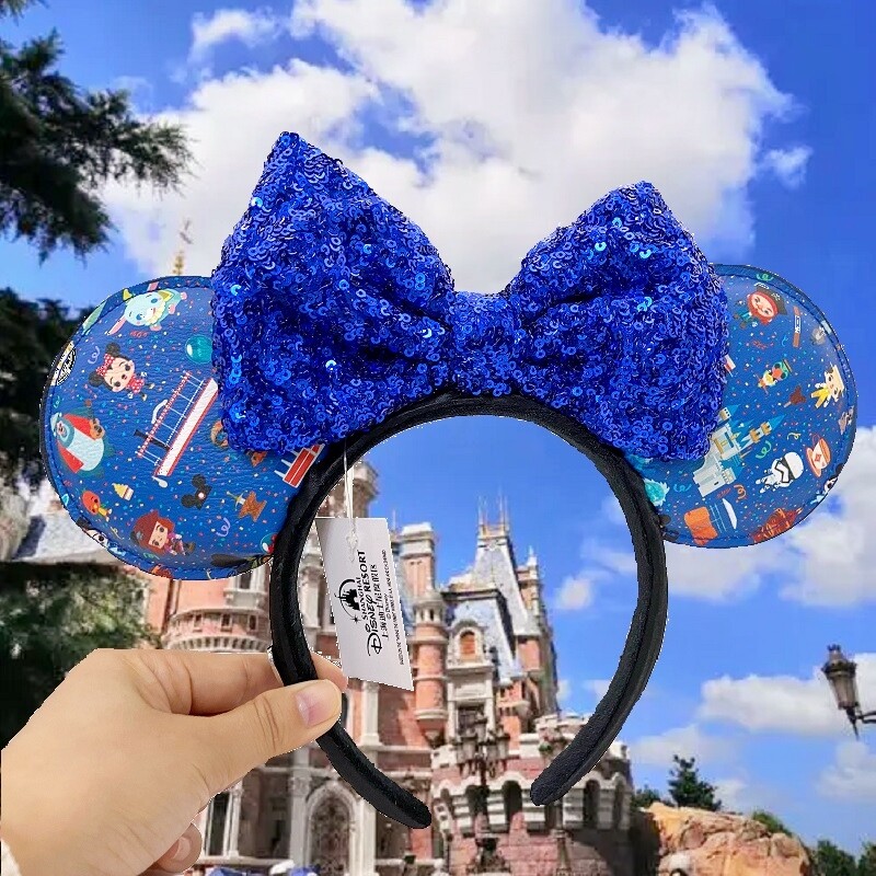 Disney Parks Loungefly Parks Cuties Minnie Mouse Ear Headband Blue Sequin Bow Loungefly Disney Parks Cuties Minnie Mouse Ears with Blue  main image 4