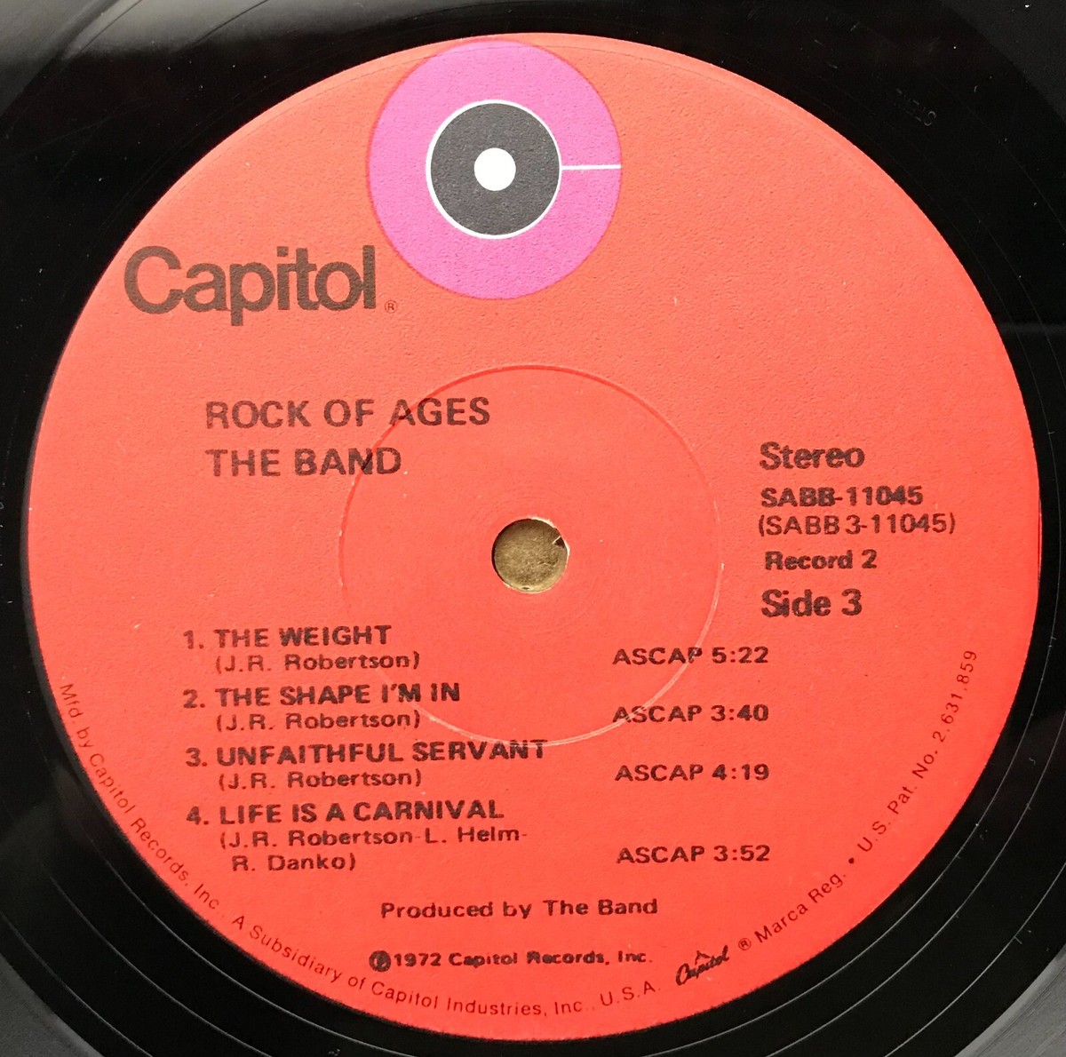米2LP Band Rock Of Ages: The Band In Concert B002271301 CAPITOL /00520 The Band – Rock Of Ages (The Band In Concert) – 2 x Vinyl