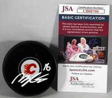 MORGAN FROST SIGNED CALGARY FLAMES Puck NHL STAR AUTOGRAPHED JSA COA