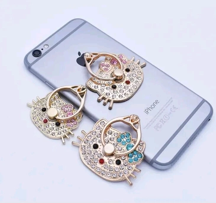 SOPORTE ANILLO TELÉFONO CELULAR HELLO KITTY SMARTPHONE, PARA DEDO Y USO COMO SOPORTE. ROJO Foto 2 de 2