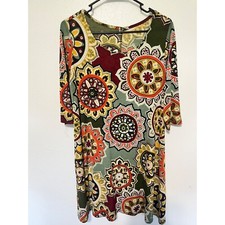 Unbranded Mini Dress 60's Style Multi Color Geometric Lightweight Womans L