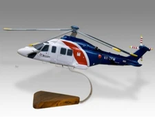 AgustaWestland AW139 Bristow Helicopters Desk Wood Helicopter Model Large 1/48