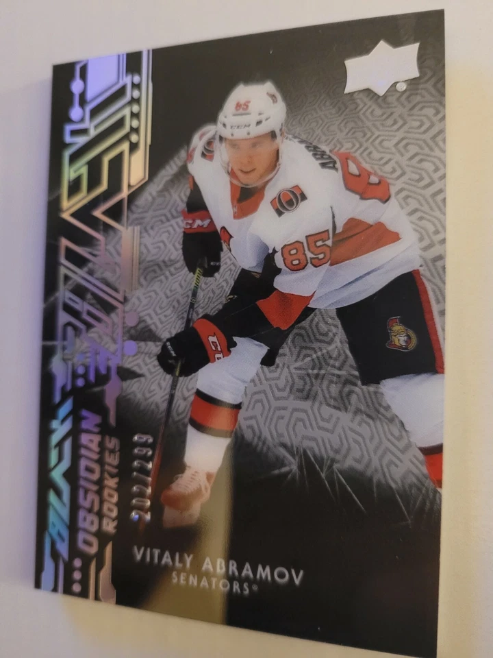 2019-20 SPx UD Black Obsidian Rookies /299 Vitaly Abramov #R-VA Rookie RC - Image 2 of 3