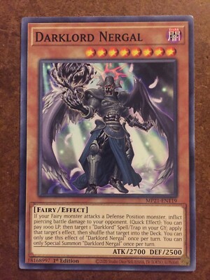 Darklord Nergal Yugioh MP21-EN119 Trading Card