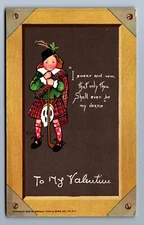 1902 SLATE CHALKBOARD SCOTTISH LAD A/S E. CURTIS BLANK VALENTINE Postcard P15