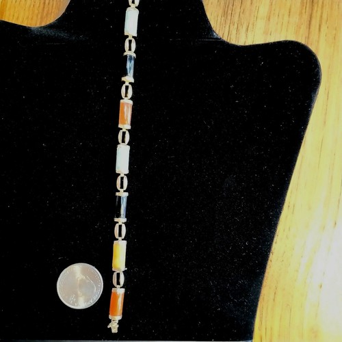 Jade Link Armband 14 Karat Gold - Bild 3 von 12