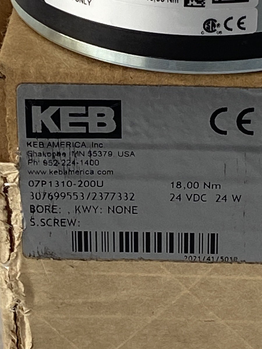 KEB P1 Brake Permanent Magnetic Braking w/ Armature 07P1310 KEB P1 Brake Permanent Magnetic Braking w/ Armature 07P1310