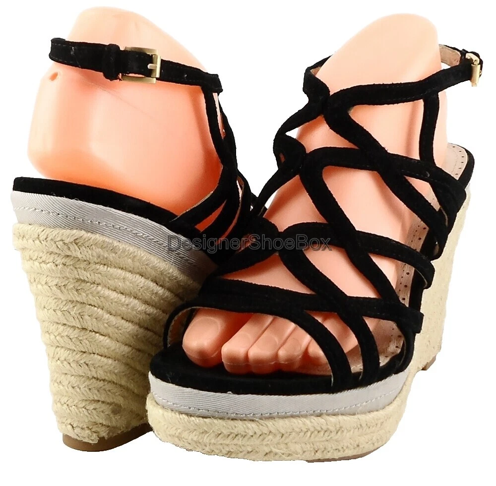 Cuña de tacón gamuza Rosegold