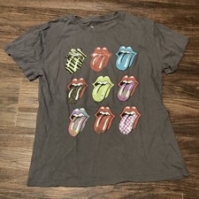 The Rolling Stones Tongue Multi Color Logo Shirt Women  s Sz M