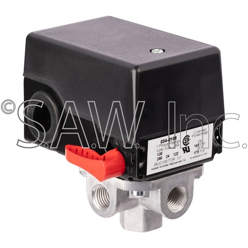 034-0108 OEM Sanborn/Craftsman 4-Port Pressure Switch 90/120 PSI - Picture 3 of 5