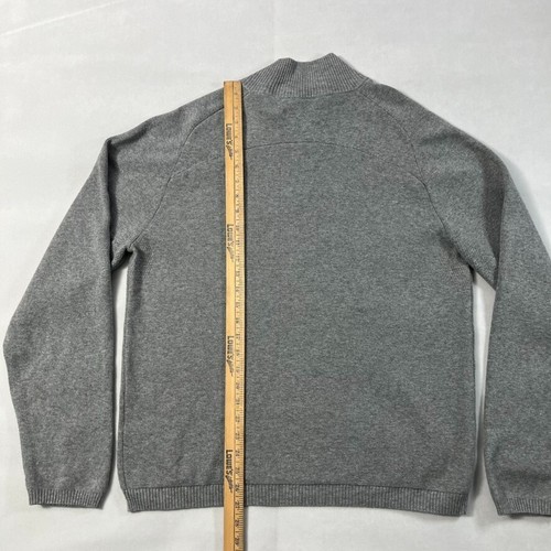 Ministry of Supply Wool Blend Sweater Men XL Gray Mock Neck Henley Pullover - Picture 13 of 14