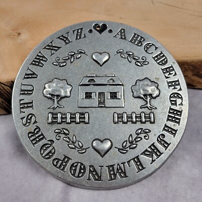 Carson Bun Bread Warmer Oven Safe Trivet Aluminum ABC Sampler Motif 5 1/2''