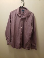 Moss 1851 Size 17 1/2 Pink Striped Mens Shirt. Preowned. Button Up.
