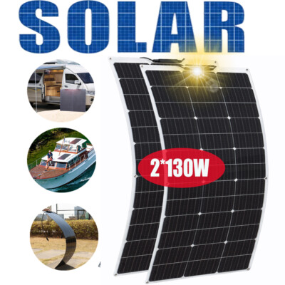 260W Monocrystalline Flexible Solar Panel Lightweight Bendable Charge for Boat