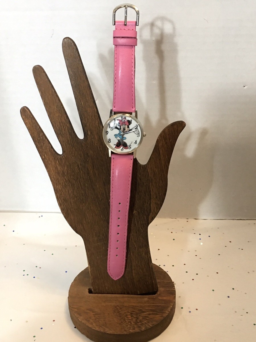 Disney Minnie Mouse Watch Silver-Tone Case With Pink Strap  display picture 1
