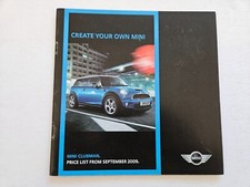 MINI CLUBMAN R55 PRICE LIST SALES BROCHURE 2009