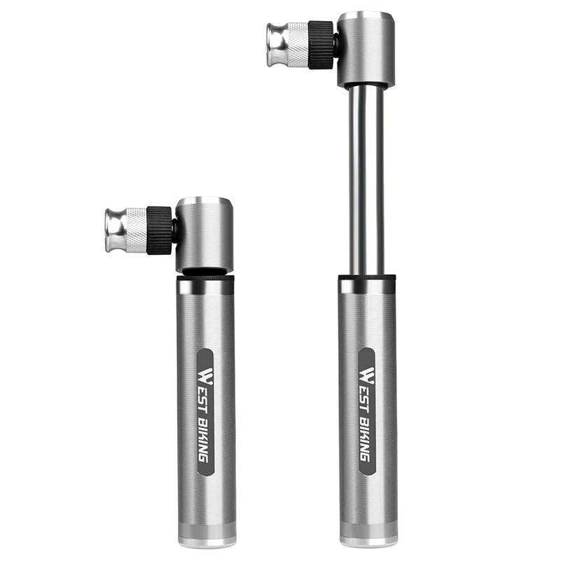 WEST BIKING Schrader Presta Valve MTB Road Bike Mini Ball Pump Inflator 160PSI - Image 4 of 4