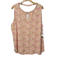 New York and Company Tank Top Floral Soft Sleeveless Top NY&Co XXL 2XL NEW NWT 