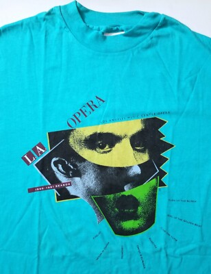 LA OPERA 1990 XL T-SHIRT XTRA LARGE LONG SLEEVE NOS VINTAGE TEAL