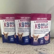 3x K9 Belly Bliss for Dogs 90 Scoops Exp 12/2027 - New/Sealed Pup Labs