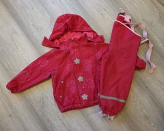 Mädchen Buddelanzug Ungefüttert Gr. 86/92 rot/pink