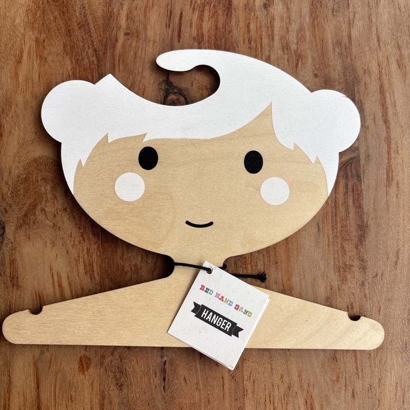 2 Children’s Hangers, NWT, Natural Red Hand Gang Made In Oxford UK