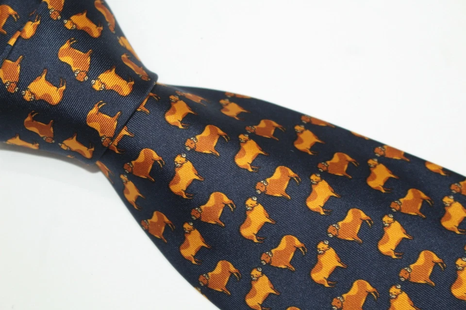 Corbata de seda ST.GEORGE hecha en Italia F86704 Foto 3 de 4