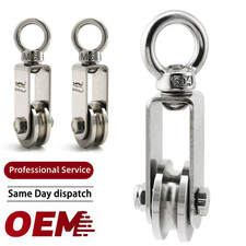 Heyous U Type Swivel Pulley 304 Stainless Steel Duplex Bearing Detachable Wheel