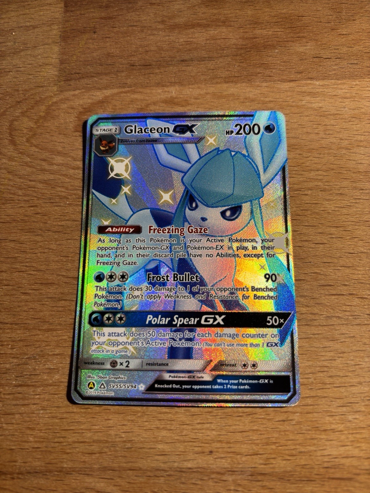 Pokémon TCG Glaceon GX Hidden Fates Shiny Vault SV55/SV94