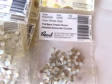 144 Swarovski Flatbacks 12ss White Opal/foiled. #2028