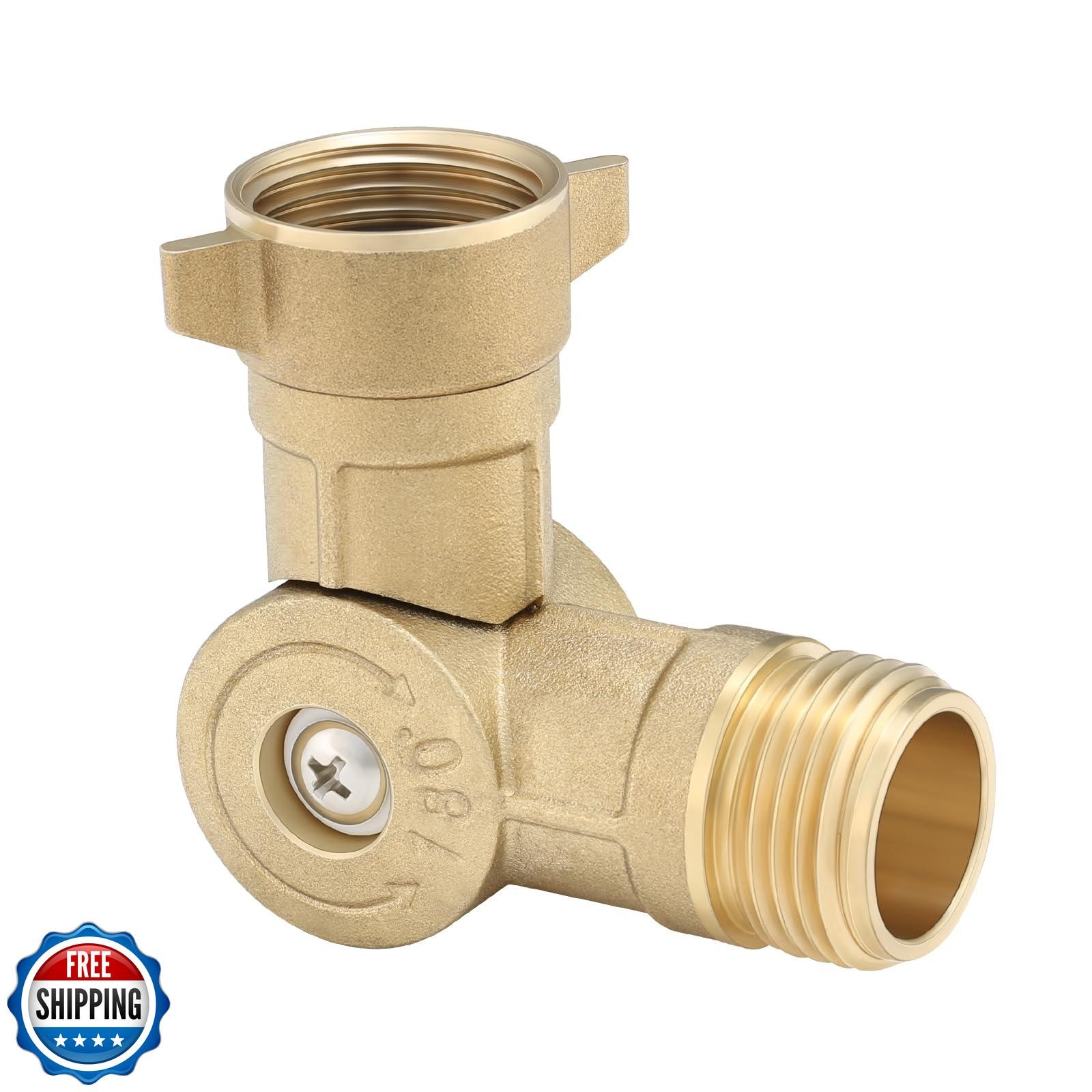 MEASUREMAN RV 180-Degree Rotating Brass Hose Elbow Connector, RV Drinking Wat