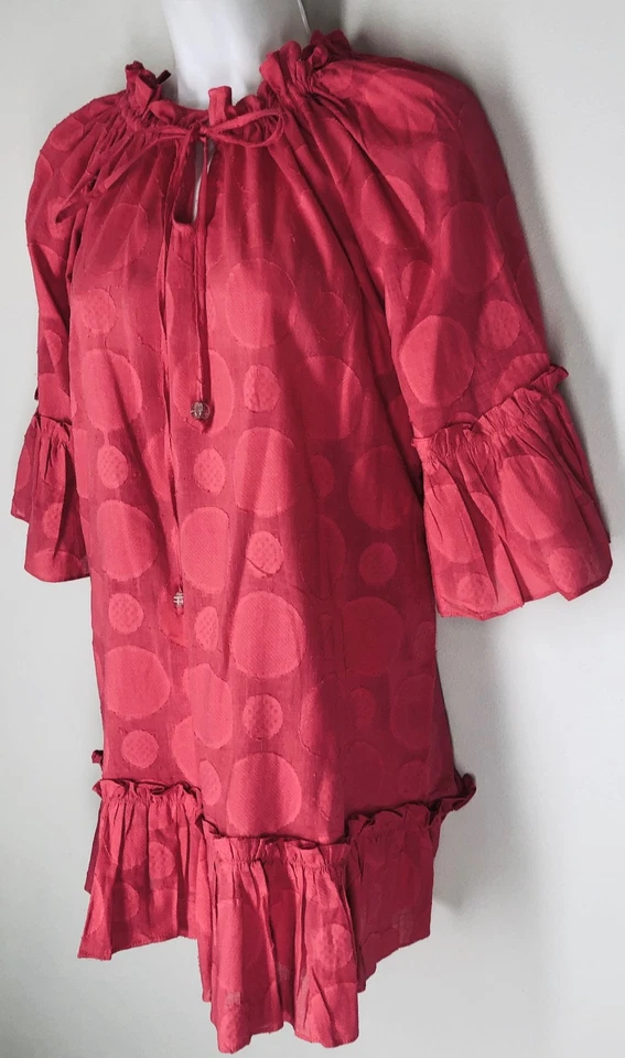 NUEVO Vestido Mud Pie Sandía Rosa S 4 6 Chloe Volantes Playa Cubrir Nuevo con Etiquetas Foto 2 de 4