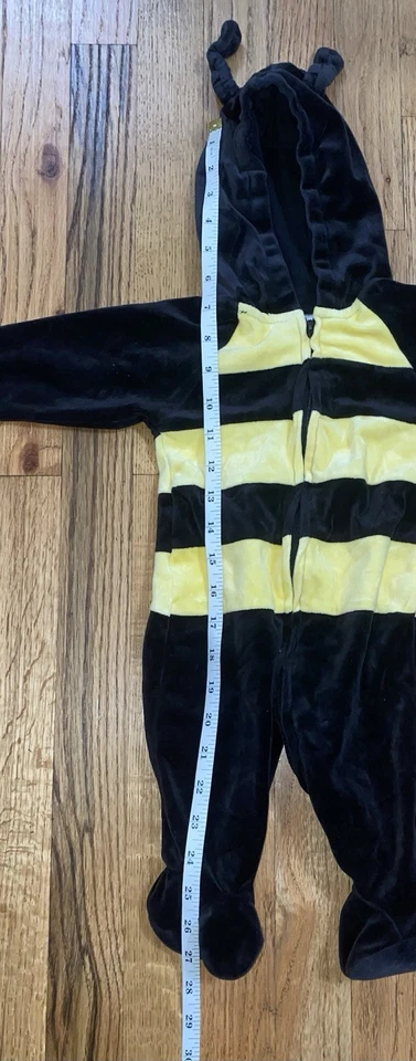 Fantasia infantil abelha bodysuit com capuz 6-9M bebê roupa de Halloween - Imagem 3 de 4