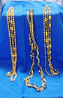VTG Lot of 5 long beaded Necklaces with Faux Pearls and gold and black beads — photo 3