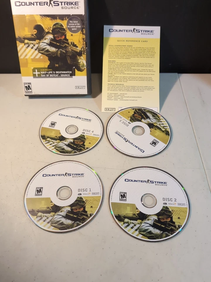 Counter Strike: Source PC CD-ROM Game, 2005 4 Disc Set With Product Key - Image 3 of 4
