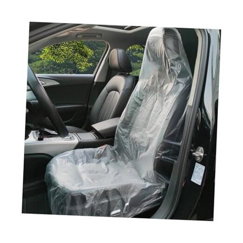 50 PCS Disposable Car Seat Covers, Clear Vehicle Seat Cover Waterproof Plastic  - Picture 8 of 8