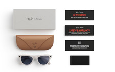 Ray-Ban Meta Skyler Gen 1 Shiny Chalky Gray Clear to Sapphire Transitions Lenses