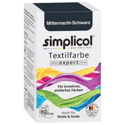 Simplicol Expert Textilfarbe mitternacht schwarz für 300 gr Stoff  Batiken Farbe