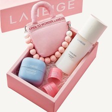 LANEIGE Cream Skin Water Bank Cream Set - Luxury Pink Box Bead Pouch