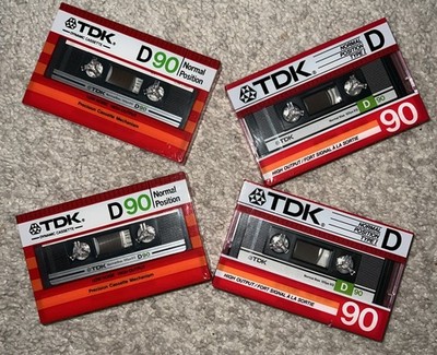 New TDK Audio Cassette Tapes Lot of 4  TDK-D90, Sealed, Blank Tapes