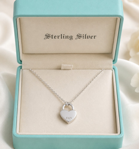 Sterling Silver S925 Quality Dainty Delicate heart pendant chain necklace