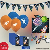 16-Tlg. Rakete Weltraum Party Set FüR Kindergeburtstag