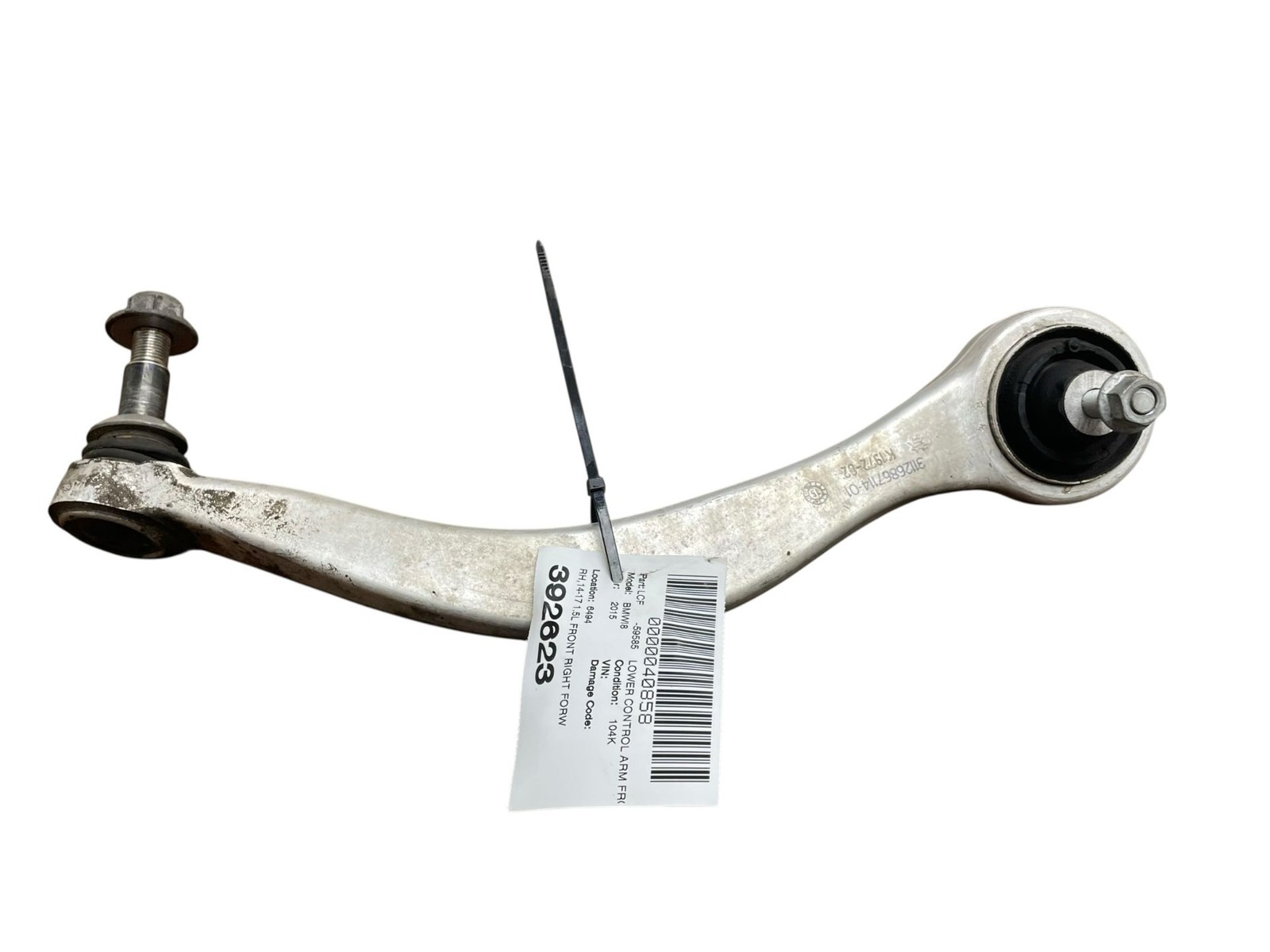 2014 2015 2016 2017 BMW I8 1.5L FRONT RIGHT FORWARD LOWER CONTROL ARM OEM