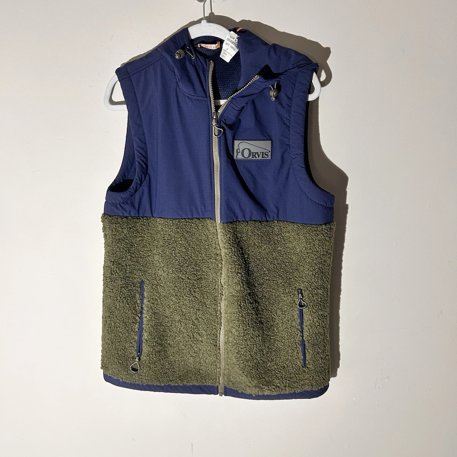 Orvis Men's Medium Blue Green Vest Sleeveless Jacket Full Zip NWT