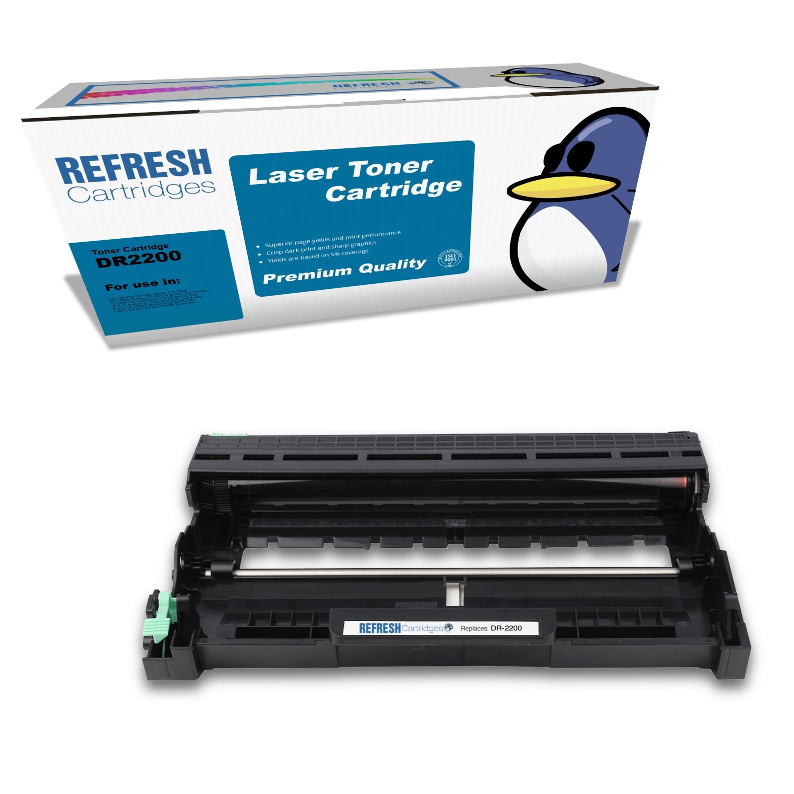 Refresh Cartridges Black Drum Unit DR2200 Compatible With Brother Printers