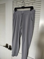 Marc New York Andrew Marc Ribbed Gray Joggers Front Pockets Drawstring Large