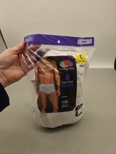 Fruit of the Loom Men's Tag Free 100 Cotton White Briefs 6 Pack Sz-L 36-38 New