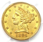 1894-S Liberty Gold Half Eagle $5 Coin - PCGS MS61 (BU UNC) - $3,750 Value